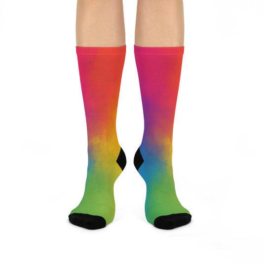 Colorful Gradient Cushioned Crew Socks – Comfortable & Stylish