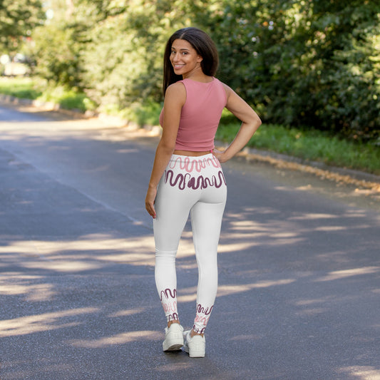 Stylish Women's Spandex Leggings with Abstract Waves Design