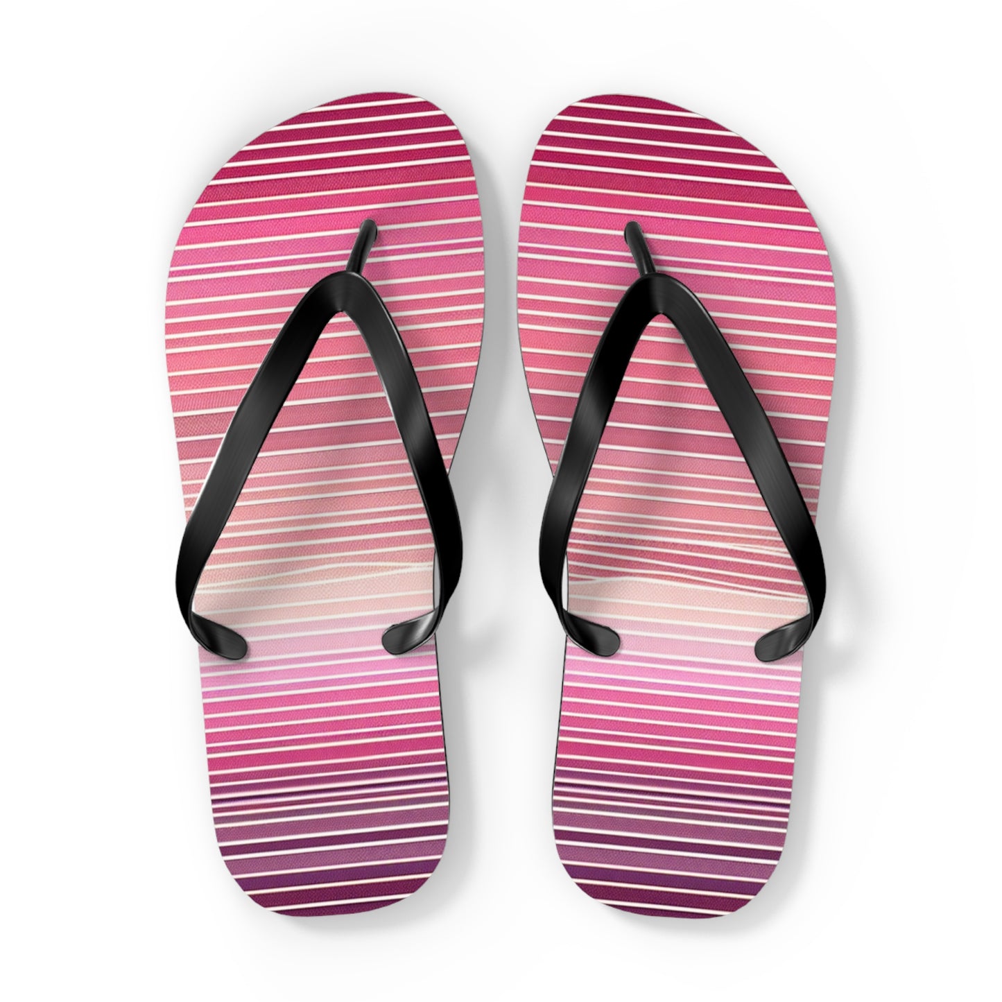 Trendy Pink Striped Flip Flops | Summer Beach Footwear, Vacation Sandals, Poolside Accessories, Womens Slip-Ons, Gift for Her