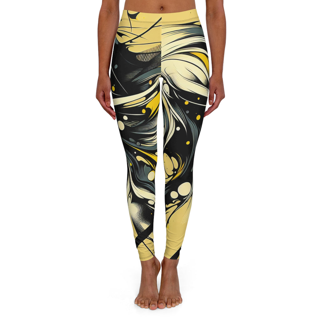 Stylish Women's Spandex Leggings with Abstract Design