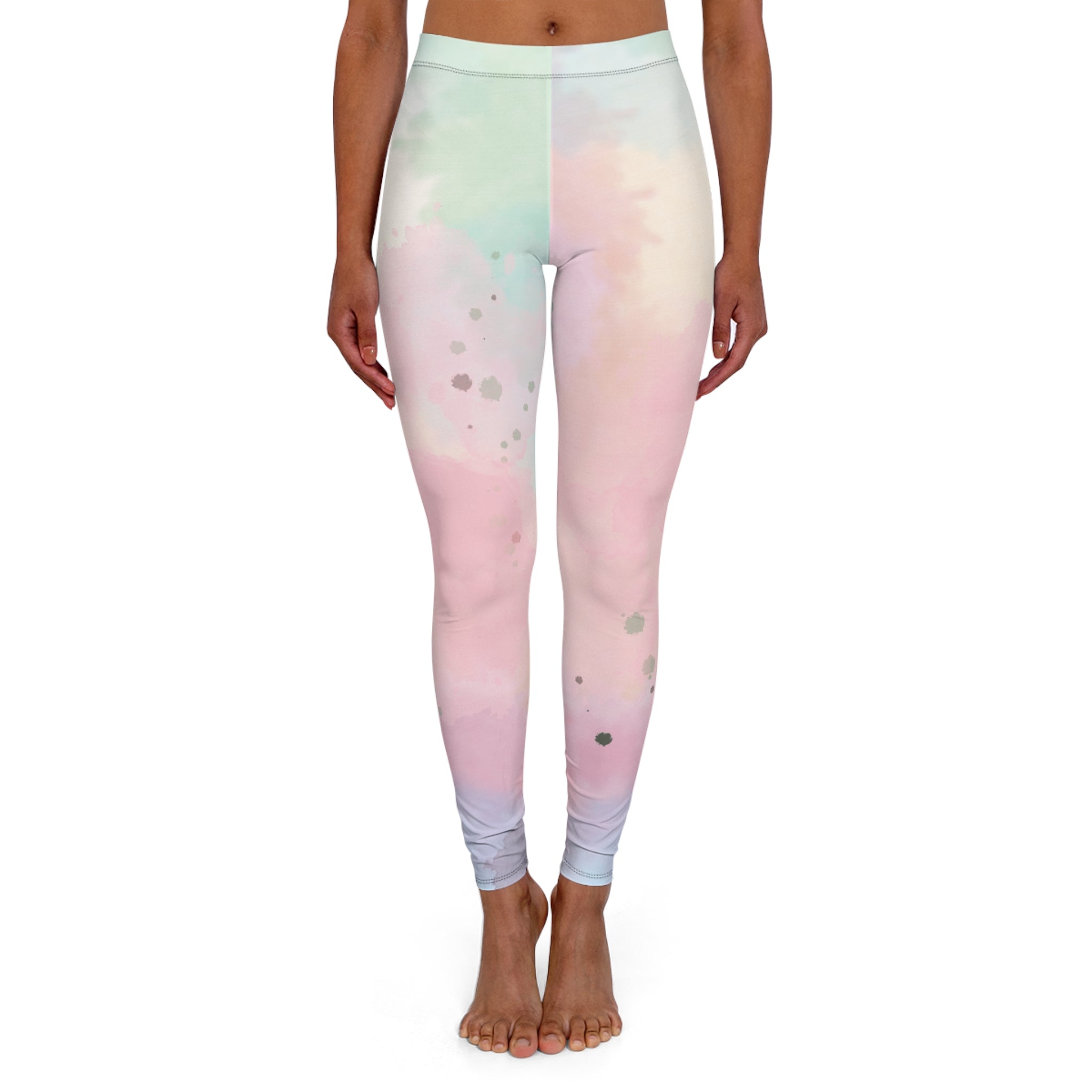 Pastel Paint Splash Leggings for Women - Comfy Casual Activewear