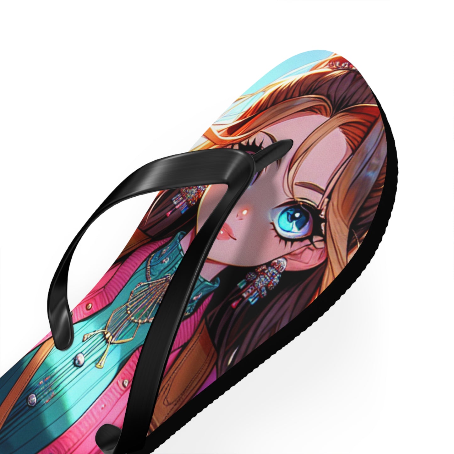 Anime-Inspired Flip Flops, Summer Beach Footwear, Fun Casual Sandals, Unique Gifts for Anime Fans, Vibrant Flip Flops for Beach Trips