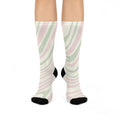 Stylish Cushioned Crew Socks - Abstract Pastel Swirl Design