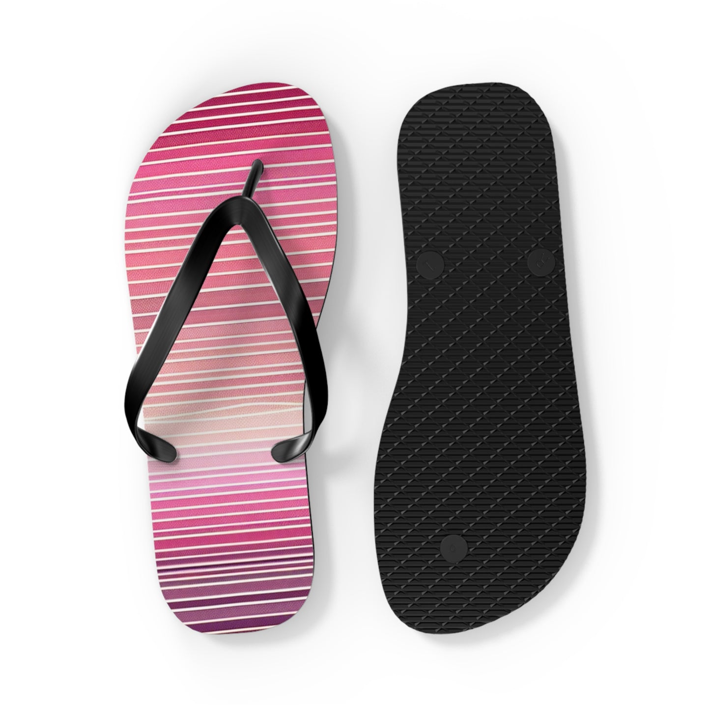 Trendy Pink Striped Flip Flops | Summer Beach Footwear, Vacation Sandals, Poolside Accessories, Womens Slip-Ons, Gift for Her