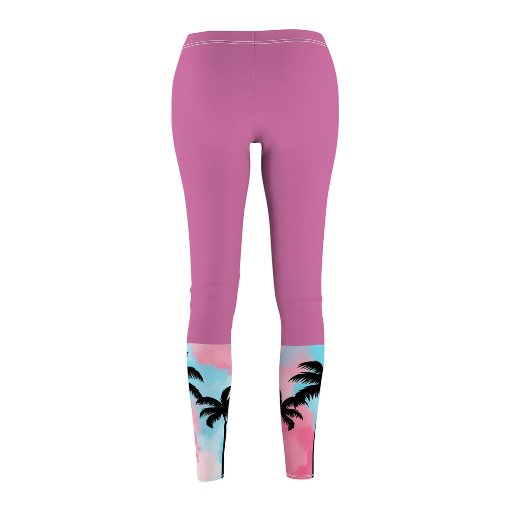 Tropical Palm Print Casual Leggings for Women - Stylish Comfort for Everyday Wear