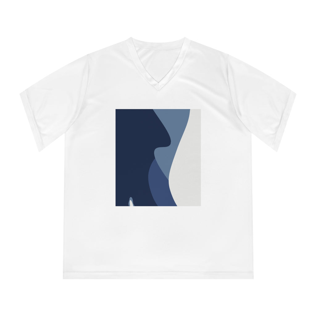 Stylish Women's Performance V-Neck T-Shirt - Modern Abstract Design