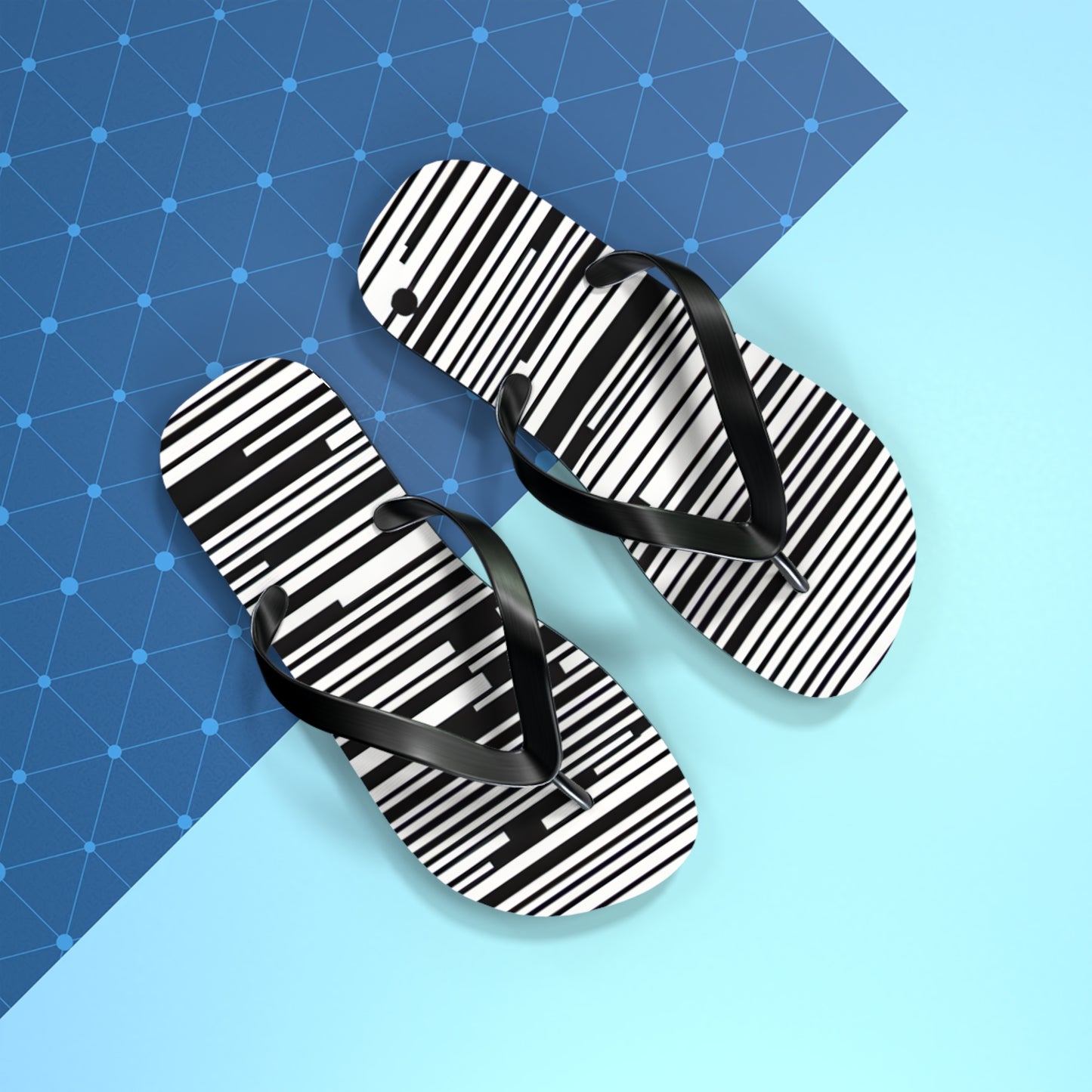 Chic Stripe Flip Flops | Stylish Beach Sandals, Summer Footwear, Poolside Essentials, Vacation Accessories, Trendy Footwear