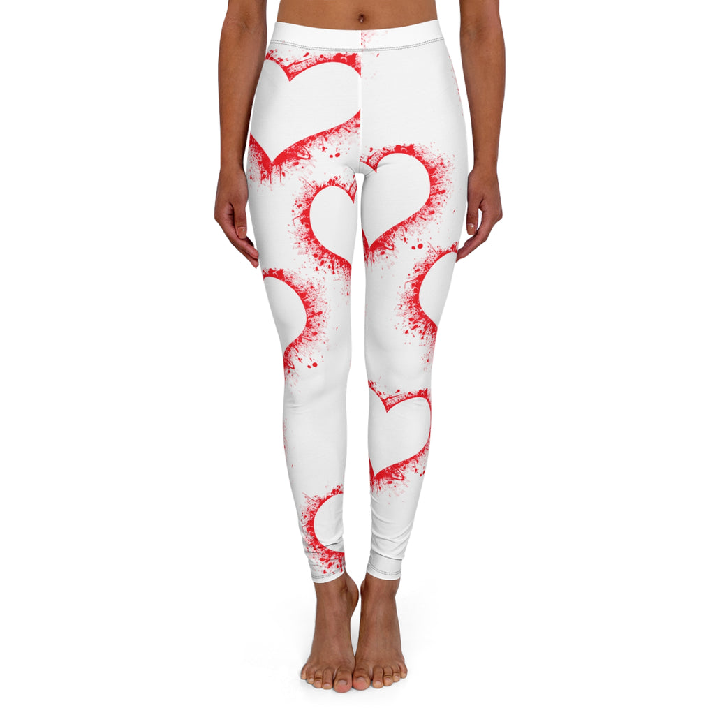 Heart Splash Women's Spandex Leggings - Casual Comfort for Every Occasion