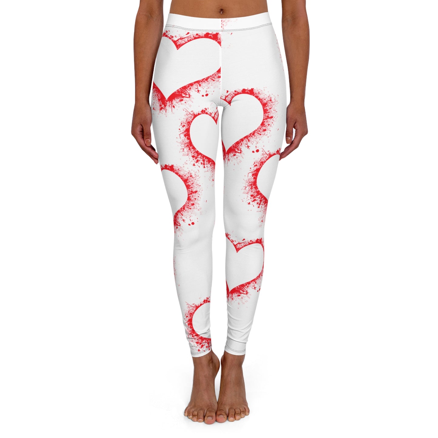 Heart Splash Women's Spandex Leggings - Casual Comfort for Every Occasion