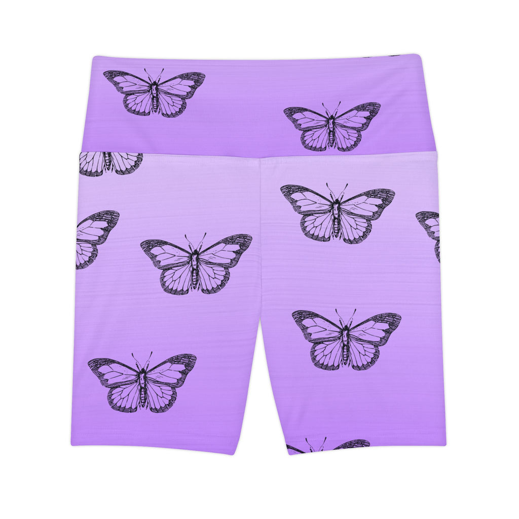 Butterfly Print Women's Workout Shorts – Comfortable & Stylish Activewear for Fitness Enthusiasts