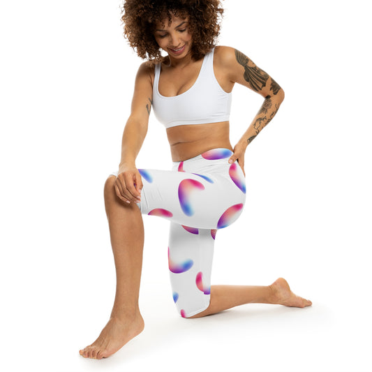Trendy Women’s Capri Leggings with Colorful Abstract Print