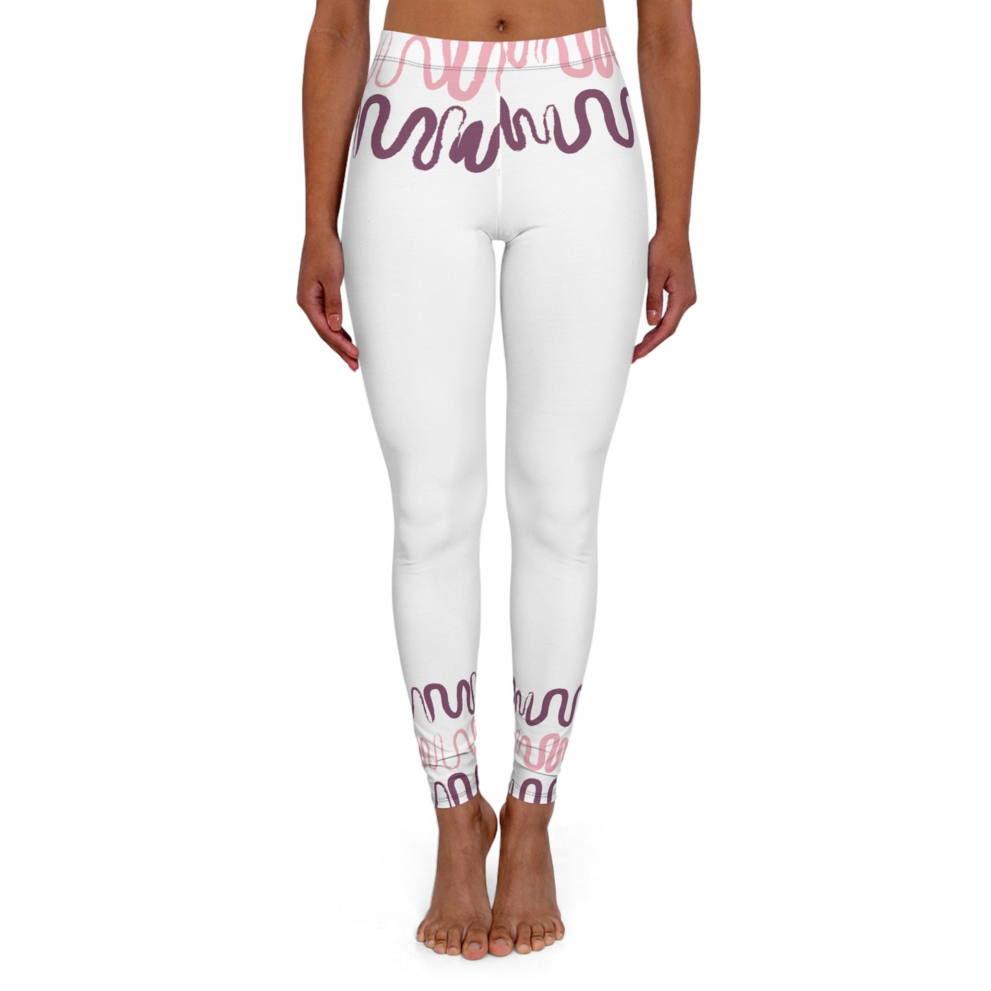 Stylish Women's Spandex Leggings with Abstract Waves Design