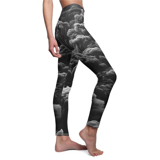 Women’s Black Smoke Print Leggings - Stylish & Comfortable Activewear
