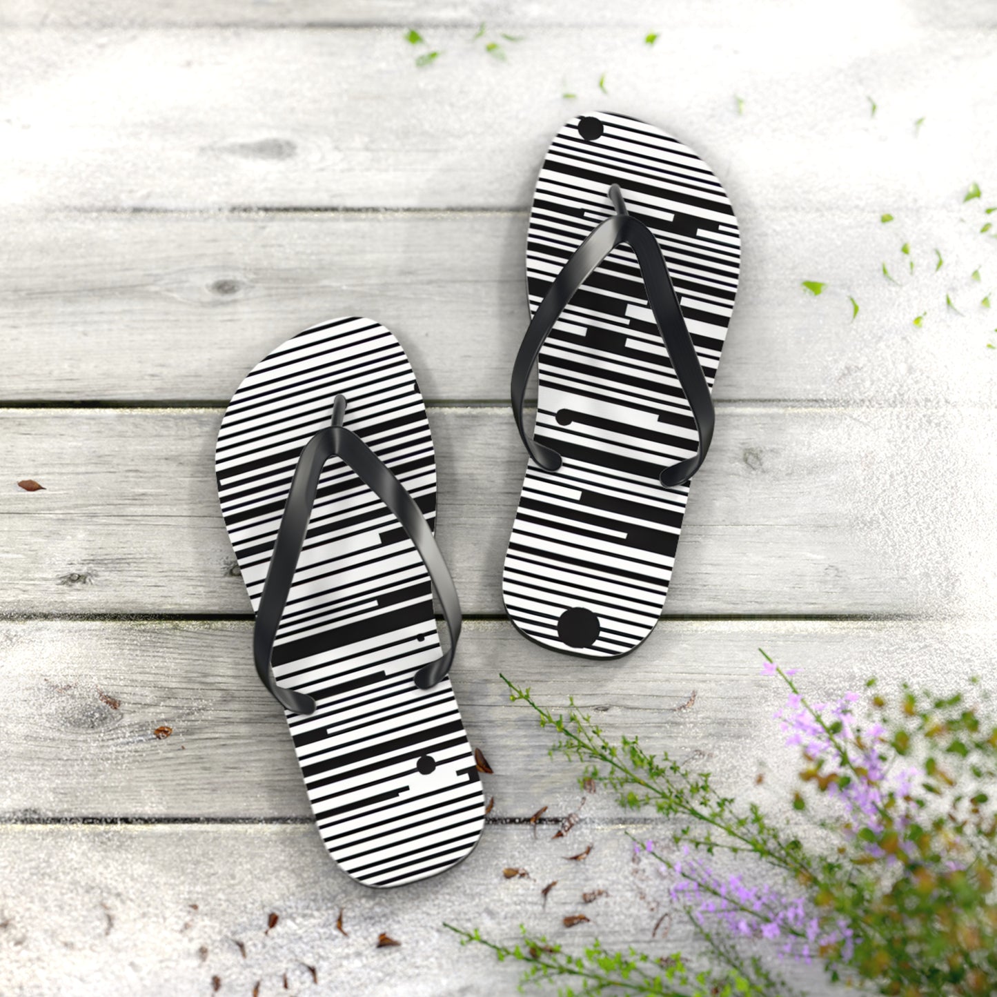 Chic Stripe Flip Flops | Stylish Beach Sandals, Summer Footwear, Poolside Essentials, Vacation Accessories, Trendy Footwear