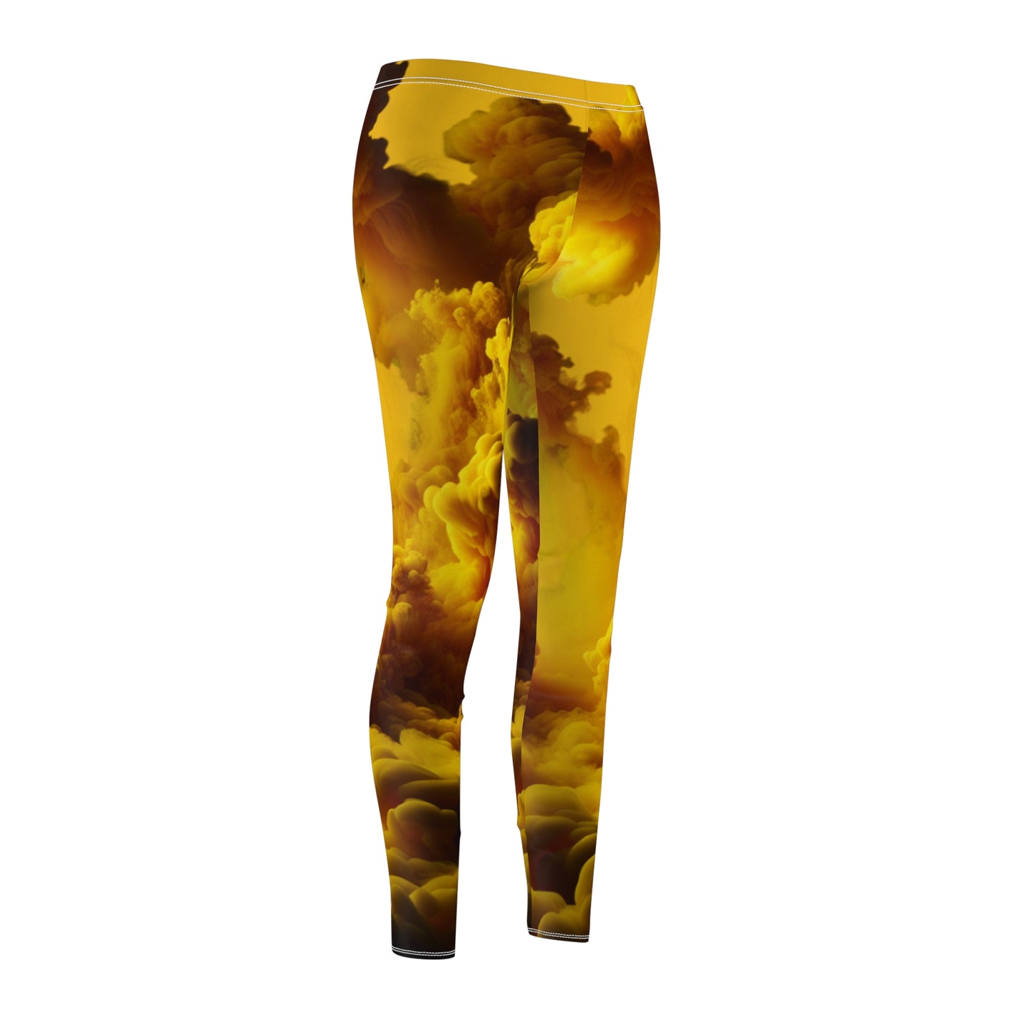 Vibrant Yellow Abstract Leggings for Women - Casual Fashion Activewear