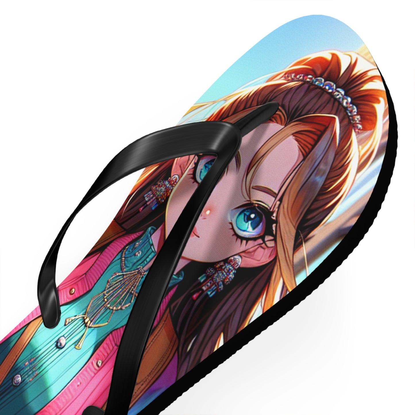 Anime-Inspired Flip Flops, Summer Beach Footwear, Fun Casual Sandals, Unique Gifts for Anime Fans, Vibrant Flip Flops for Beach Trips