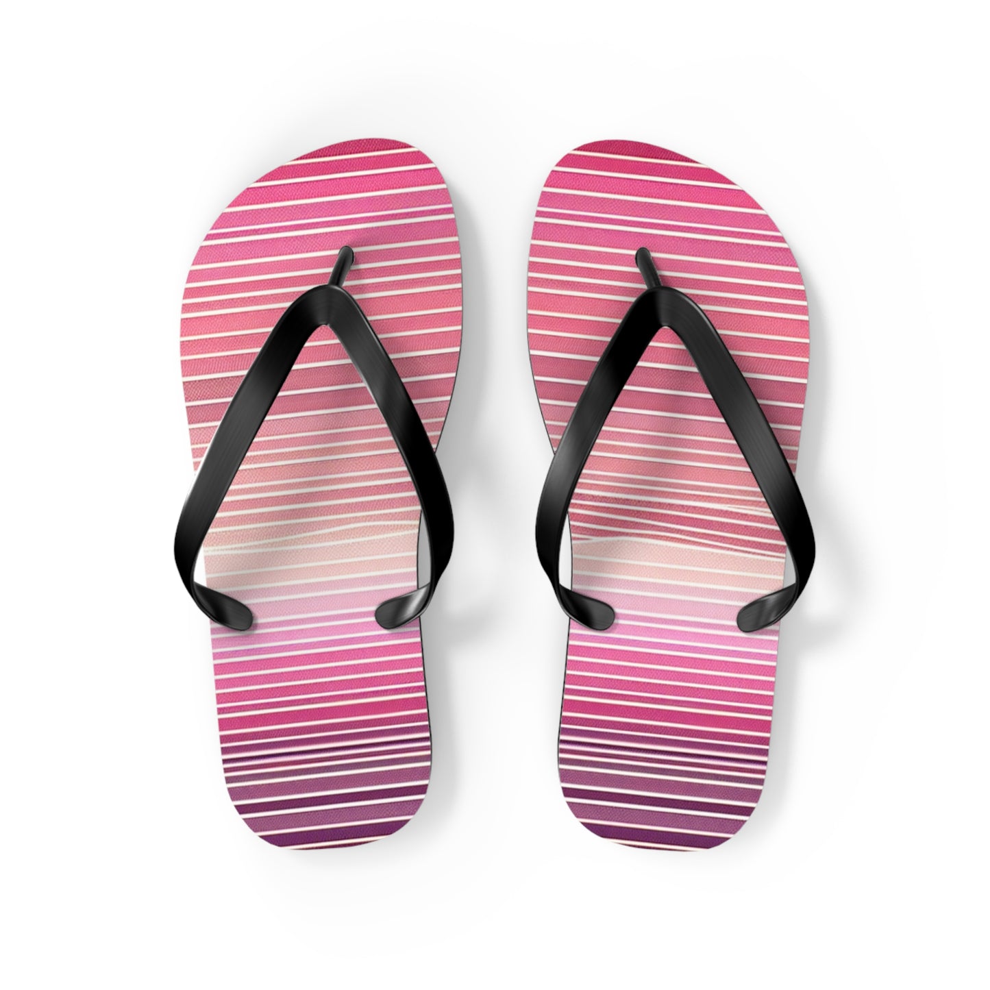 Trendy Pink Striped Flip Flops | Summer Beach Footwear, Vacation Sandals, Poolside Accessories, Womens Slip-Ons, Gift for Her