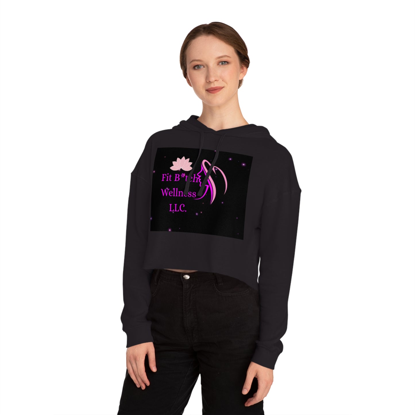 Fit B*tch Wellness Cropped Hoodie for Women - Motivational Sweatshirt