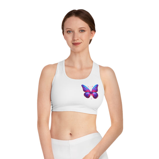 Colorful Butterfly Sports Bra - Comfortable Activewear for Fitness & Yoga