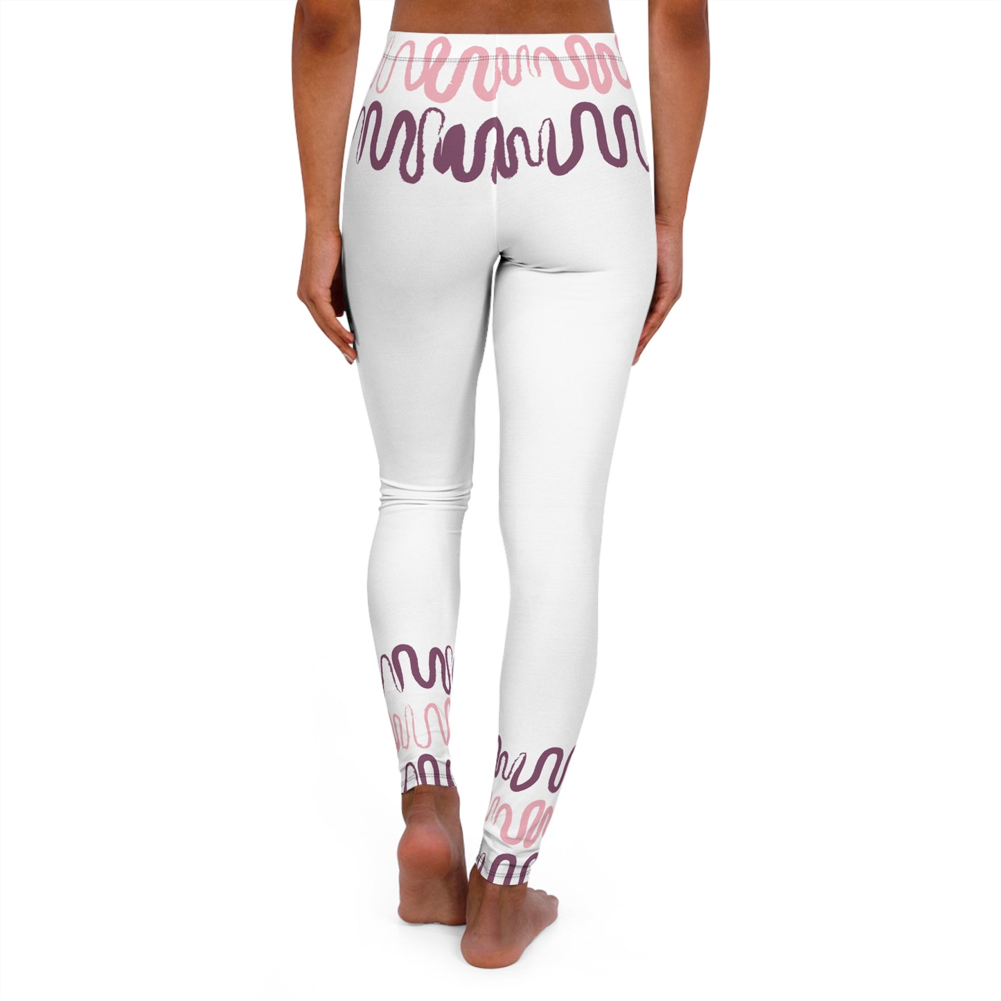 Stylish Women's Spandex Leggings with Abstract Waves Design