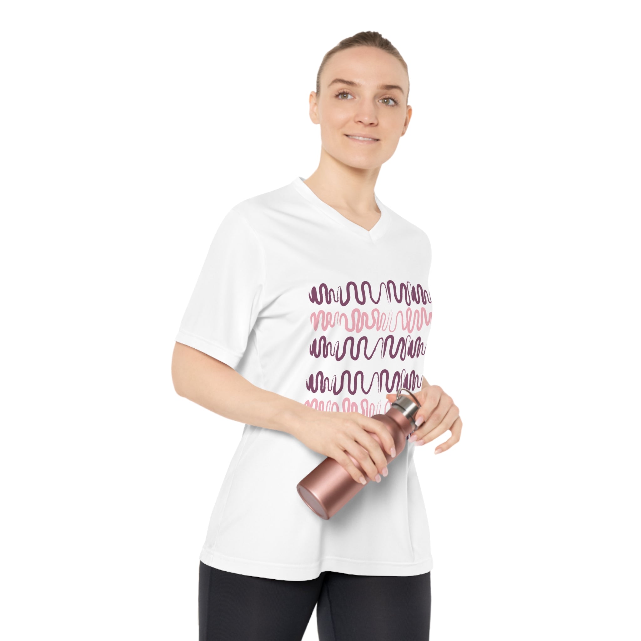 Vibrant Women's Performance V-Neck T-Shirt - Stylish Fitness Wear
