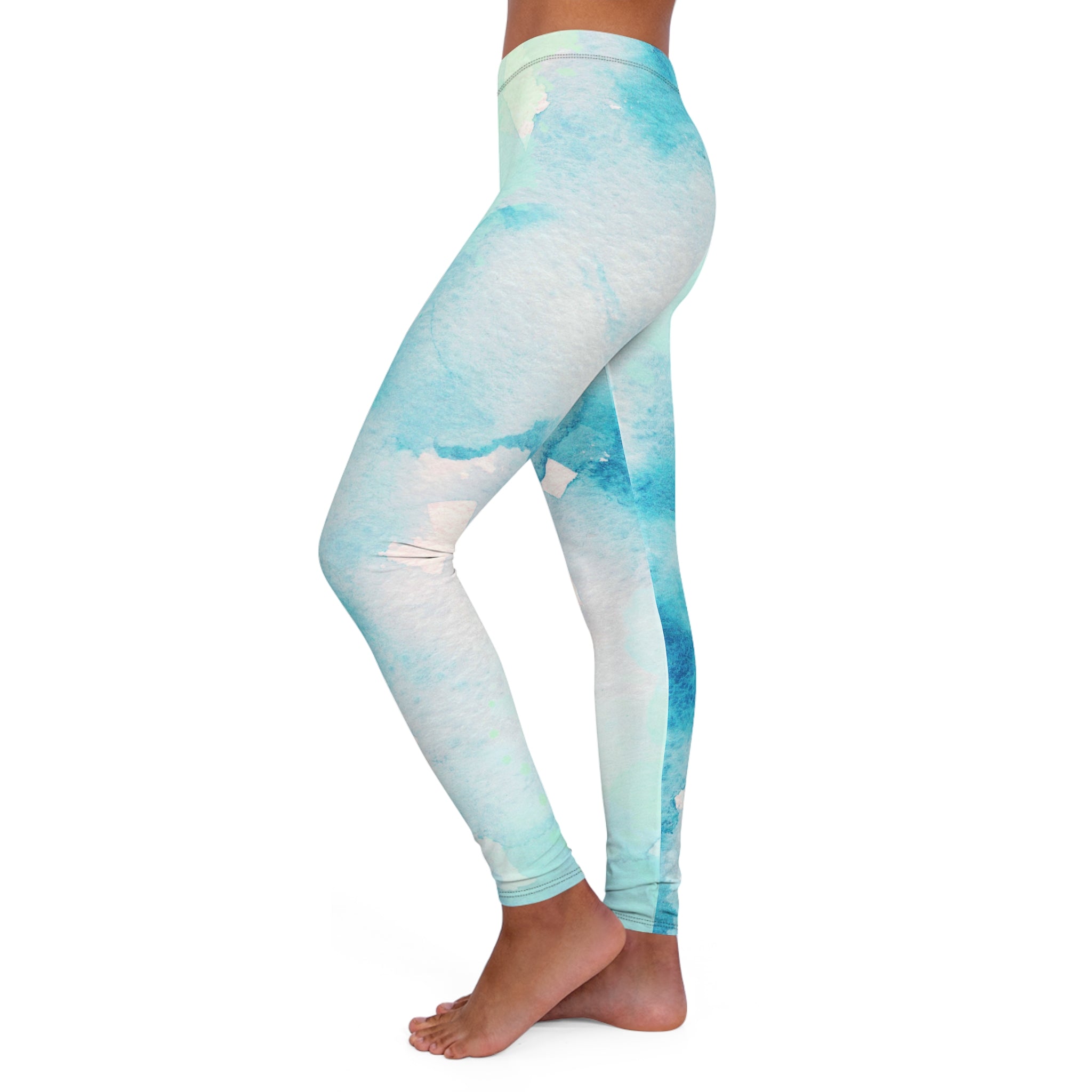 Trendy Watercolor Print Leggings for Women - Comfortable Casual Wear