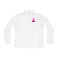 Ladies Quarter-Zip Pullover with Vibrant Pink Flame Design