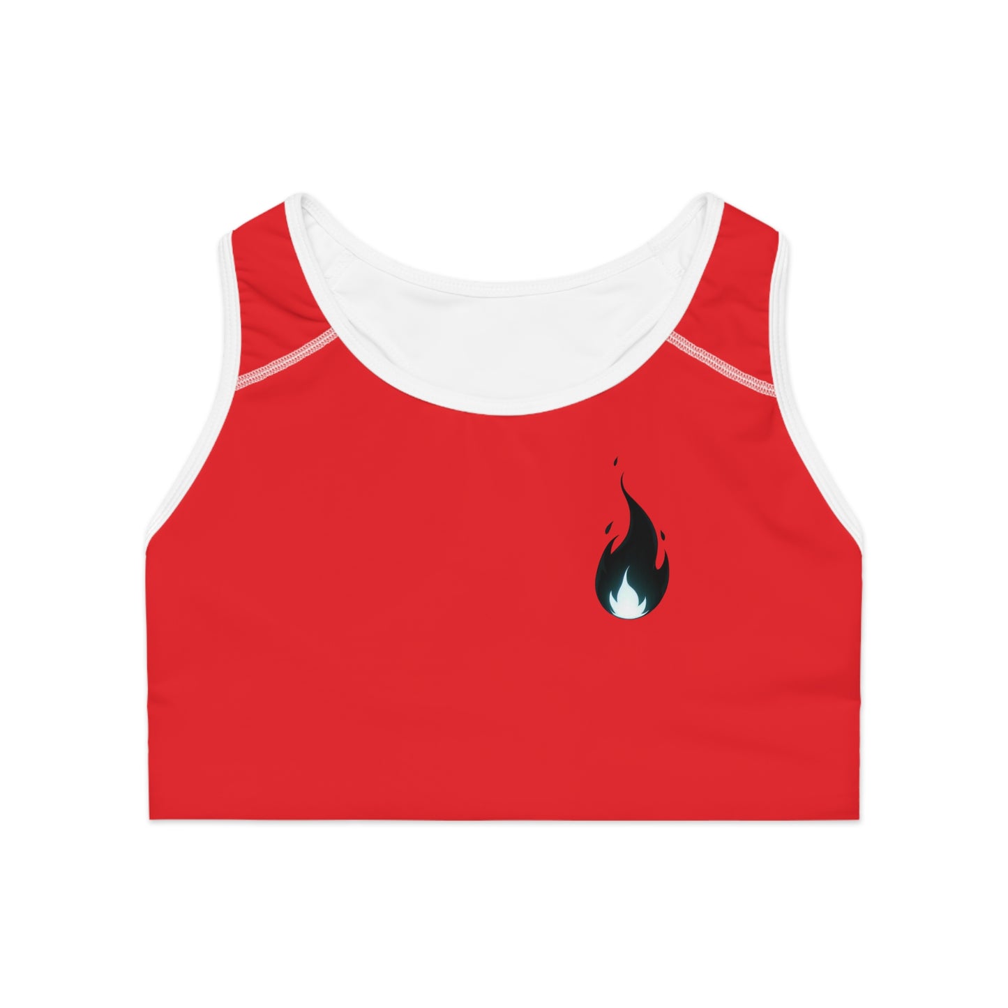 Fire-Embellished Performance Sports Bra - Ideal for Gym & Activewear