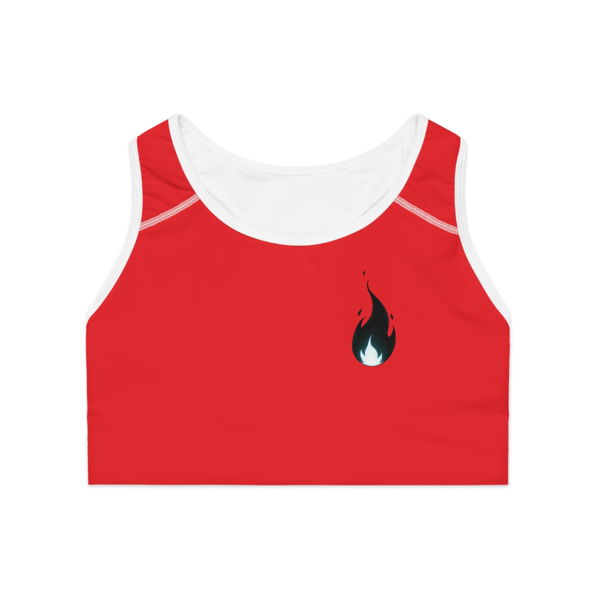 Fire-Embellished Performance Sports Bra - Ideal for Gym & Activewear