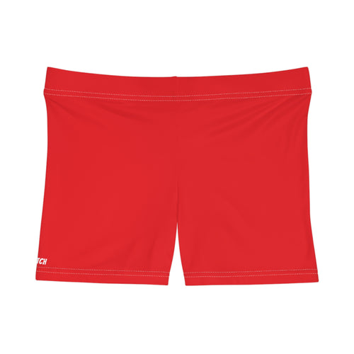 Bold Red Women's Athletic Shorts | Fitness, Sportswear, Swimwear, Summer Vibes, Outdoor Adventures, Casual Comfort