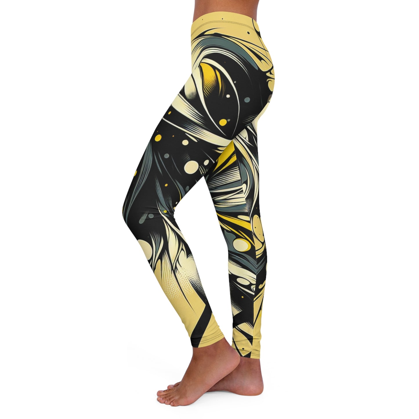 Stylish Women's Spandex Leggings with Abstract Design