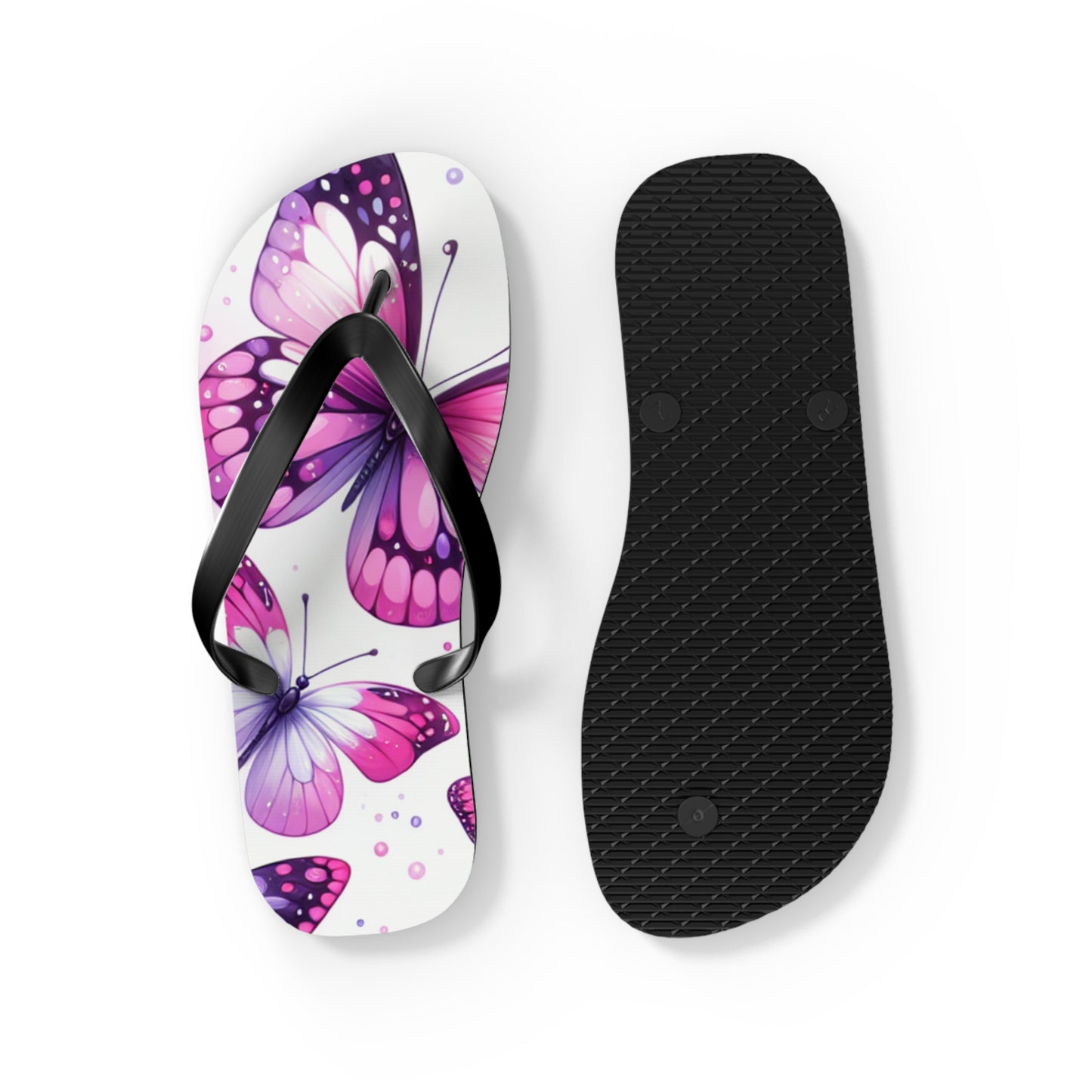 Butterfly Flip Flops - Summer Beach Sandals, Vacation Footwear, Gift for Her, Outdoor Fun, Festival Essentials, Poolside Vibes