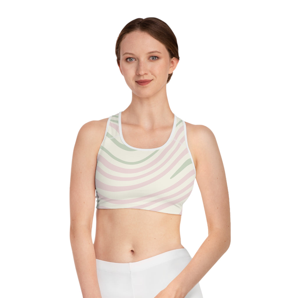 Stylish Wave Pattern Sports Bra - Comfortable & Trendy Activewear