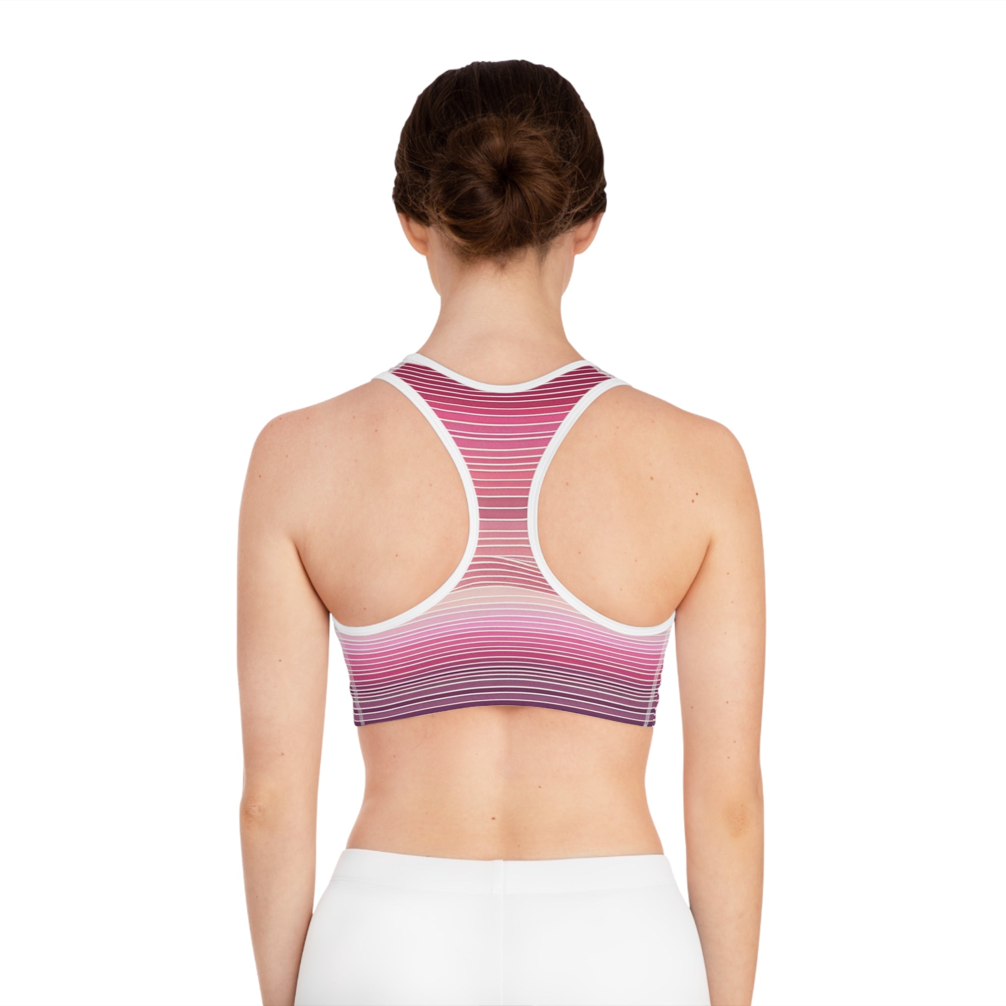 Gradient Striped Sports Bra for Active Lifestyle - Ideal for Fitness and Yoga