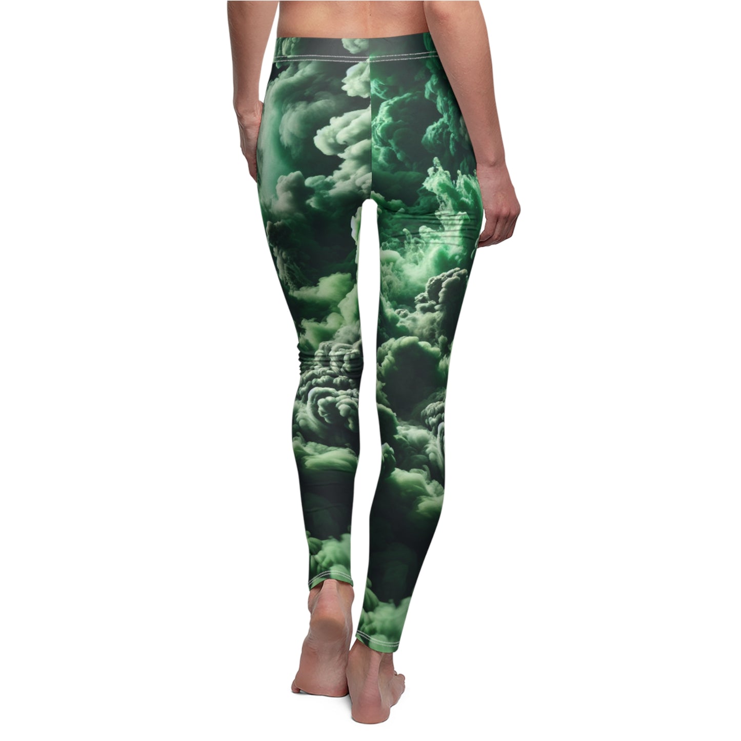 Green Cloudy Casual Leggings - Women&#039;s Trendy Activewear