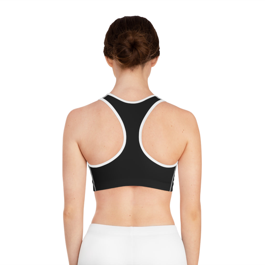 Japanese-Inspired Sports Bra with Kanji Design for Active Women
