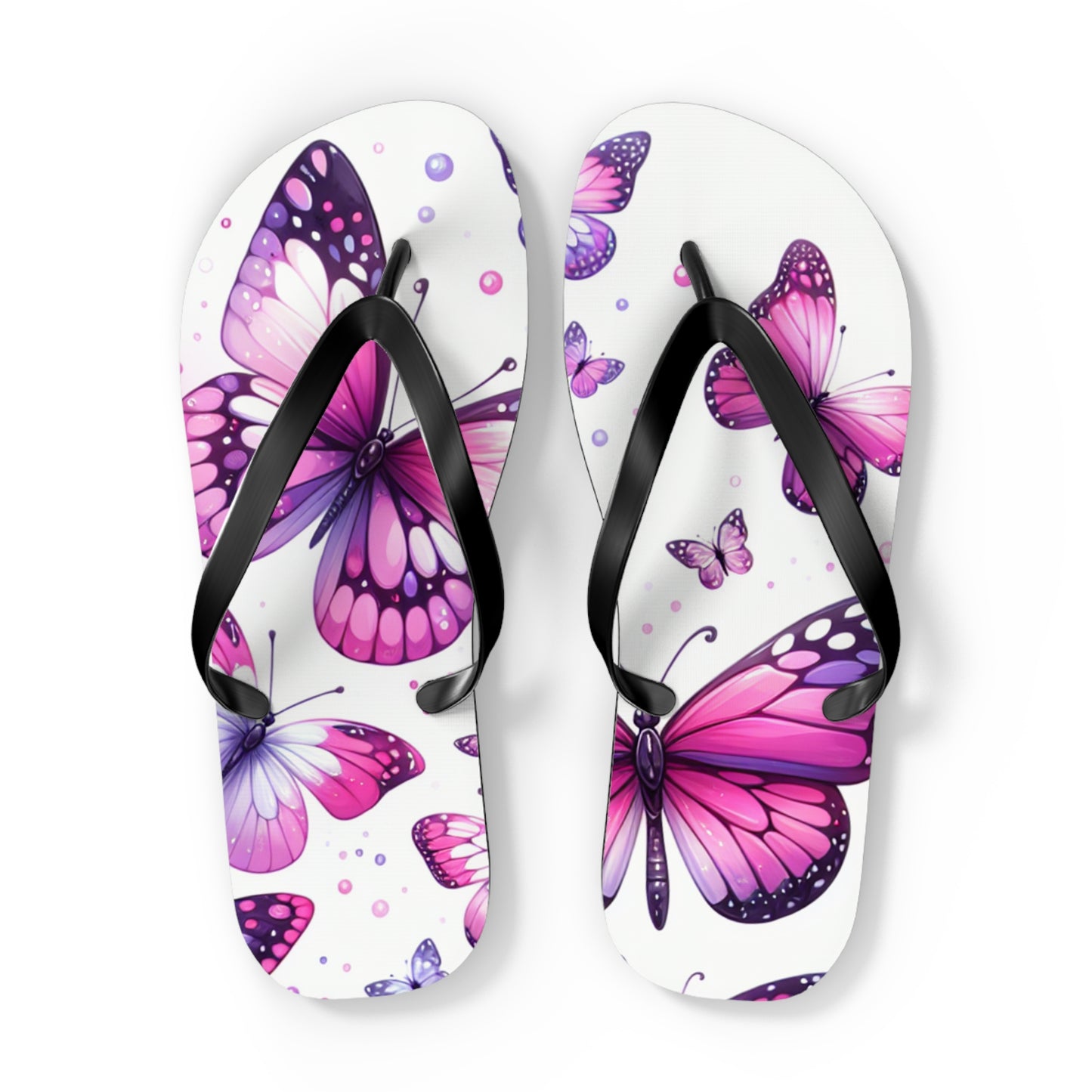 Butterfly Flip Flops - Summer Beach Sandals, Vacation Footwear, Gift for Her, Outdoor Fun, Festival Essentials, Poolside Vibes