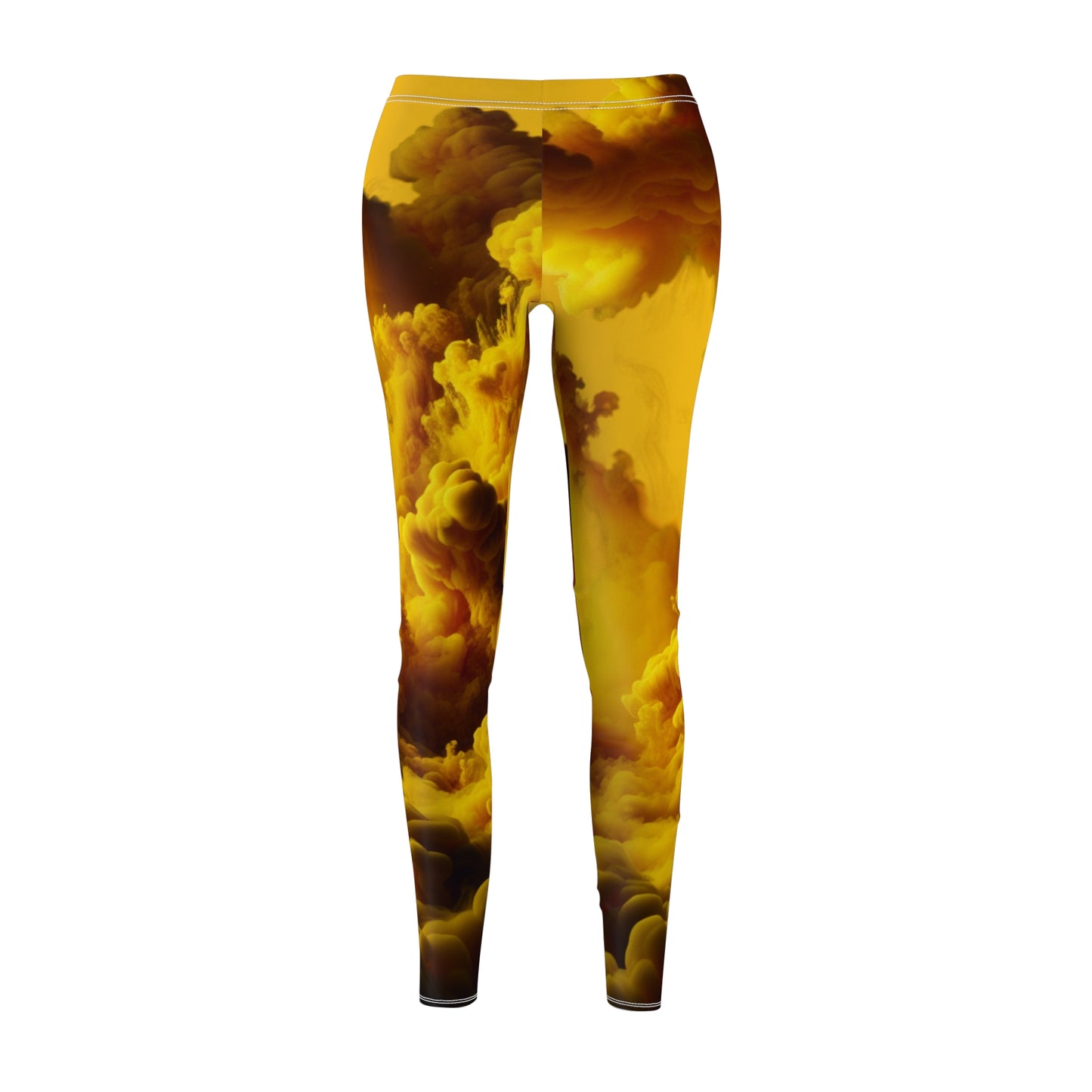 Vibrant Yellow Abstract Leggings for Women - Casual Fashion Activewear