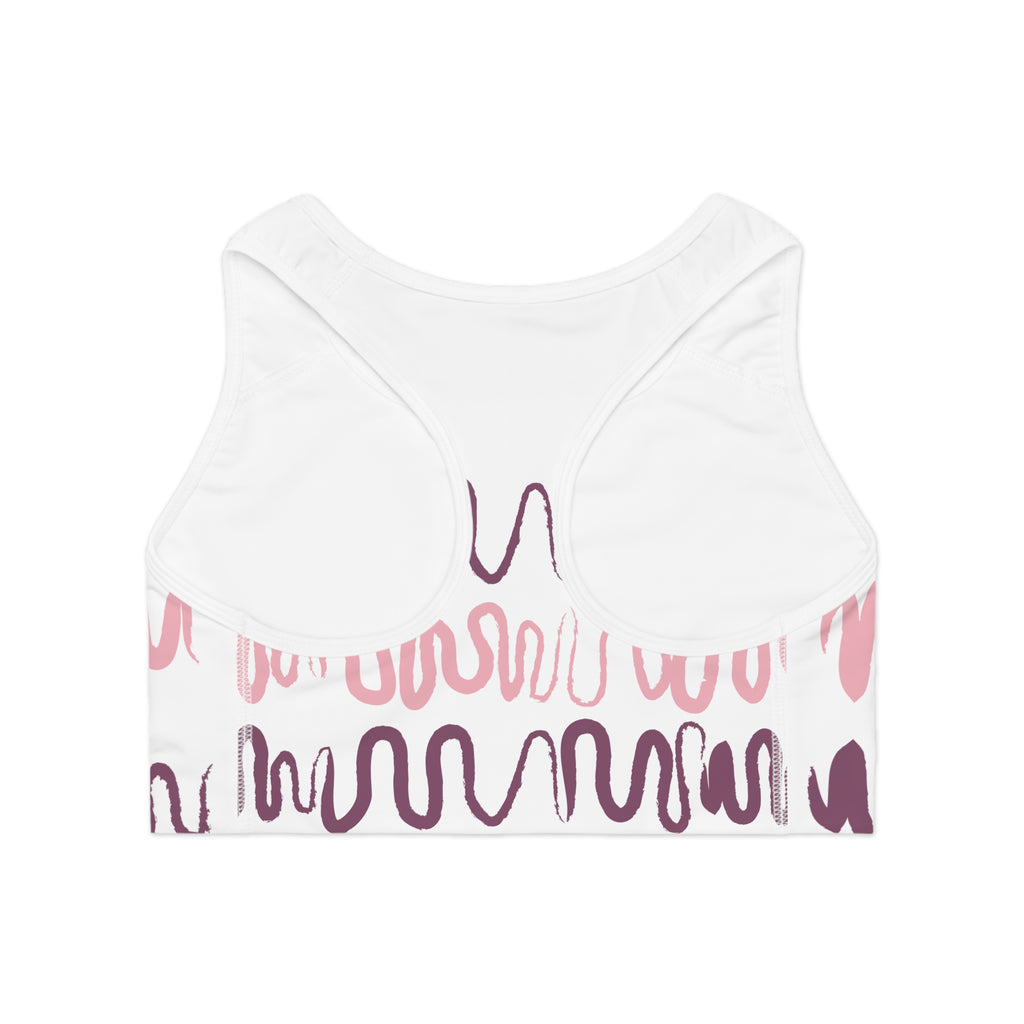 Abstract Waves Sports Bra - Stylish Athletic Wear for Yoga and Fitness