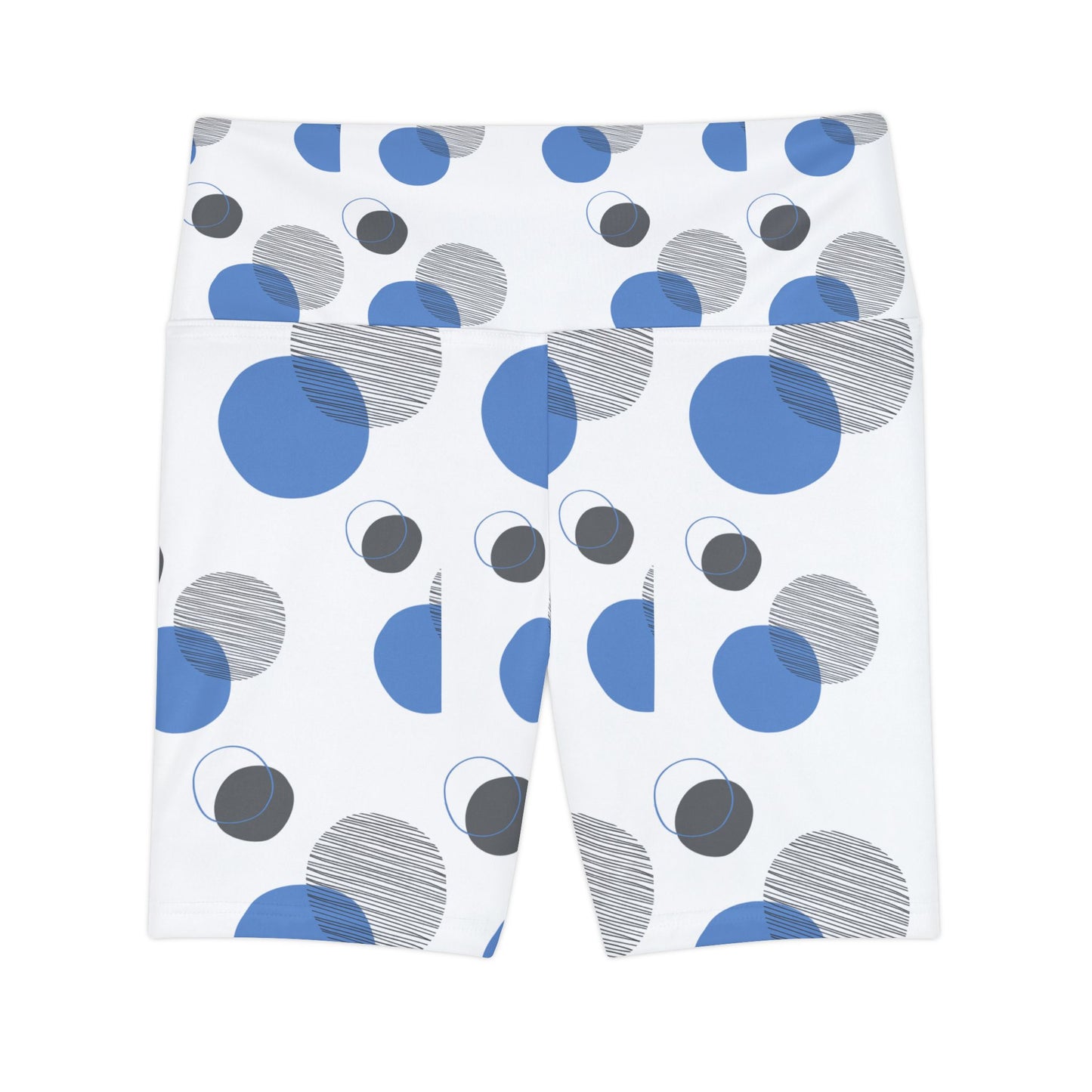 Workout Shorts - Blue Polka Dot Design for Fitness & Fashion