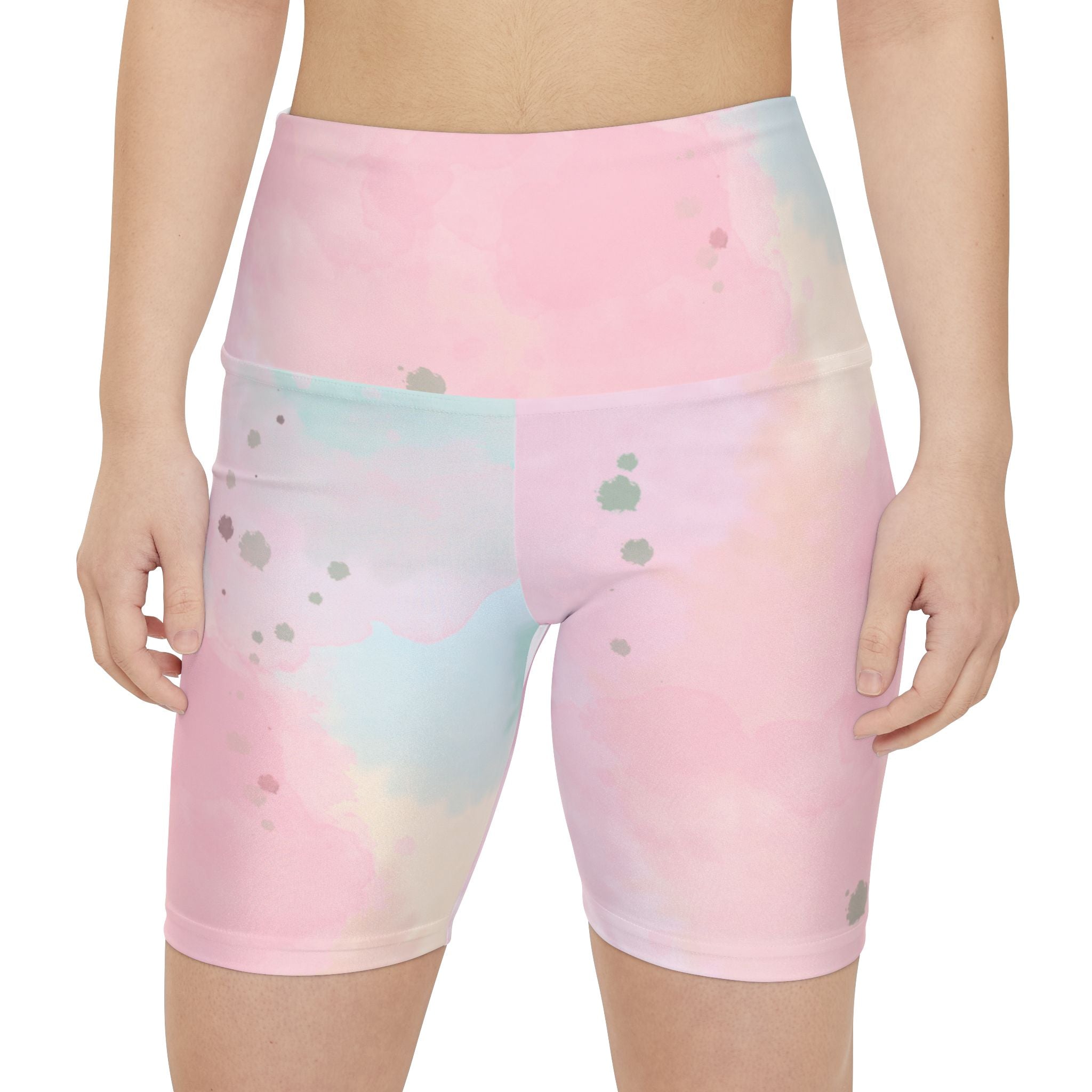 Pastel Watercolor Women's Workout Shorts - Comfortable Athletic Shorts for Fitness and Lounge