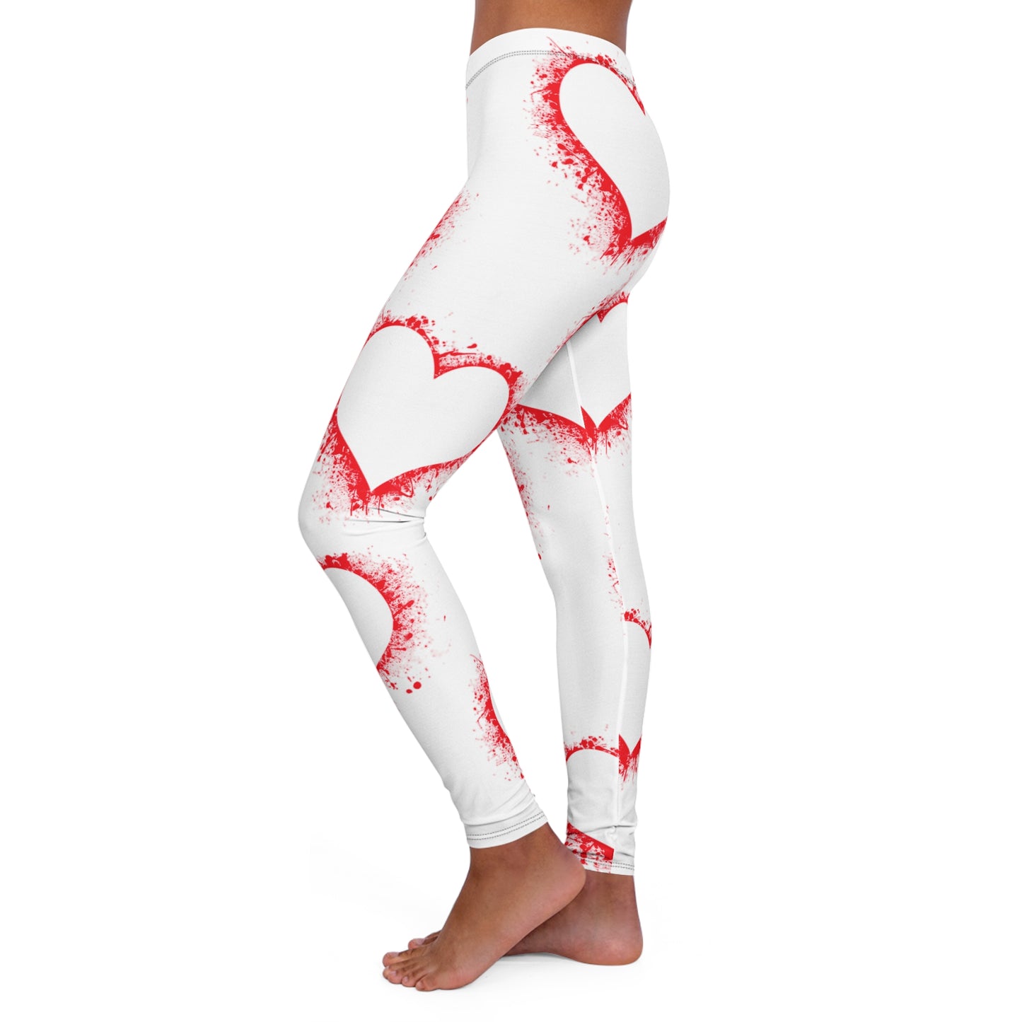 Heart Splash Women's Spandex Leggings - Casual Comfort for Every Occasion