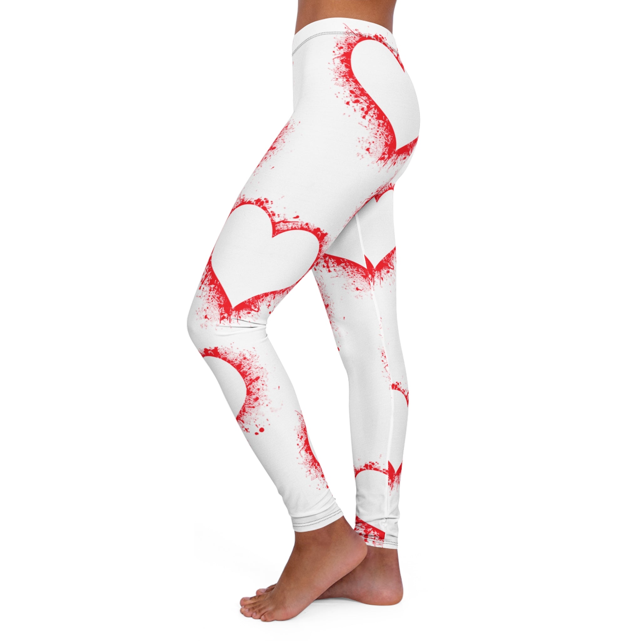 Heart Splash Women's Spandex Leggings - Casual Comfort for Every Occasion