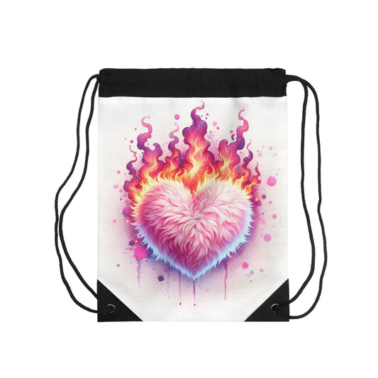 Fuzzy Heart Drawstring Bag - Perfect for Valentine's Day and Everyday Adventures