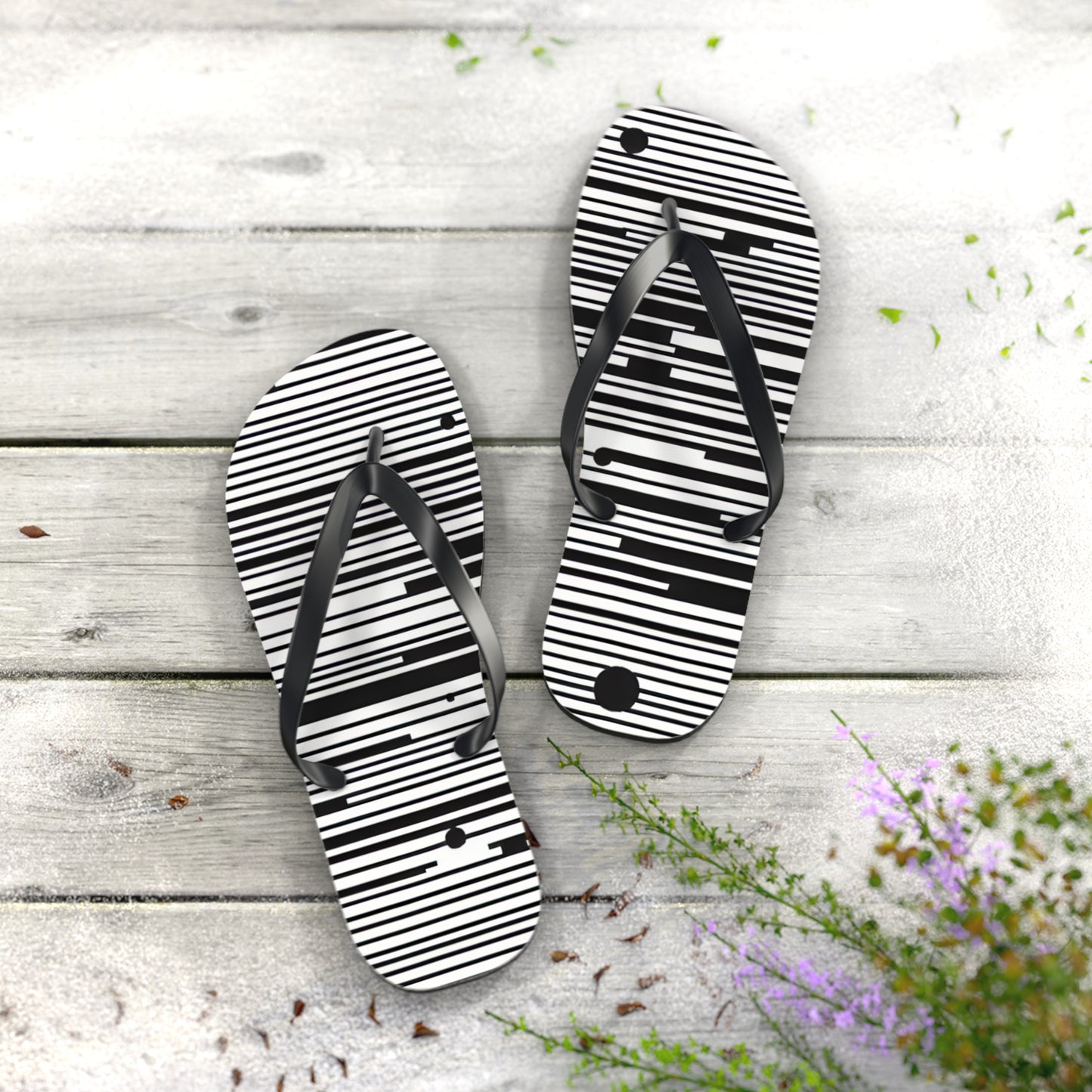 Chic Stripe Flip Flops | Stylish Beach Sandals, Summer Footwear, Poolside Essentials, Vacation Accessories, Trendy Footwear