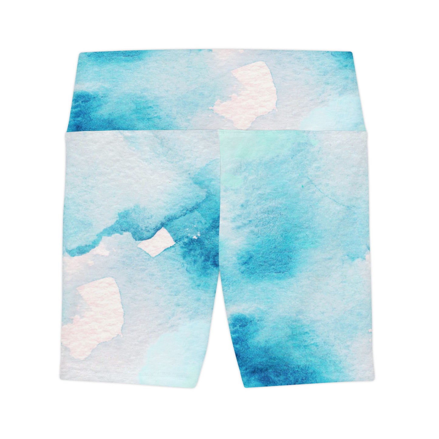 Soft Blue Watercolor Women's Workout Shorts - Perfect for Active Lifestyles
