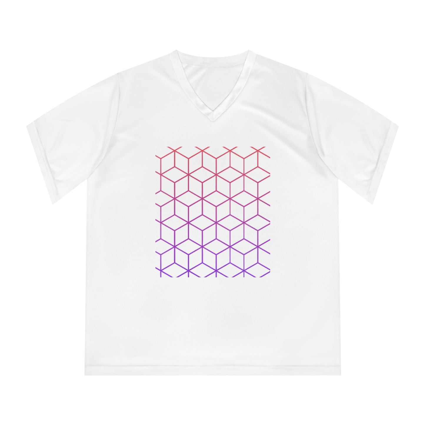 Gradient Hexagon Women's Performance V-Neck T-Shirt