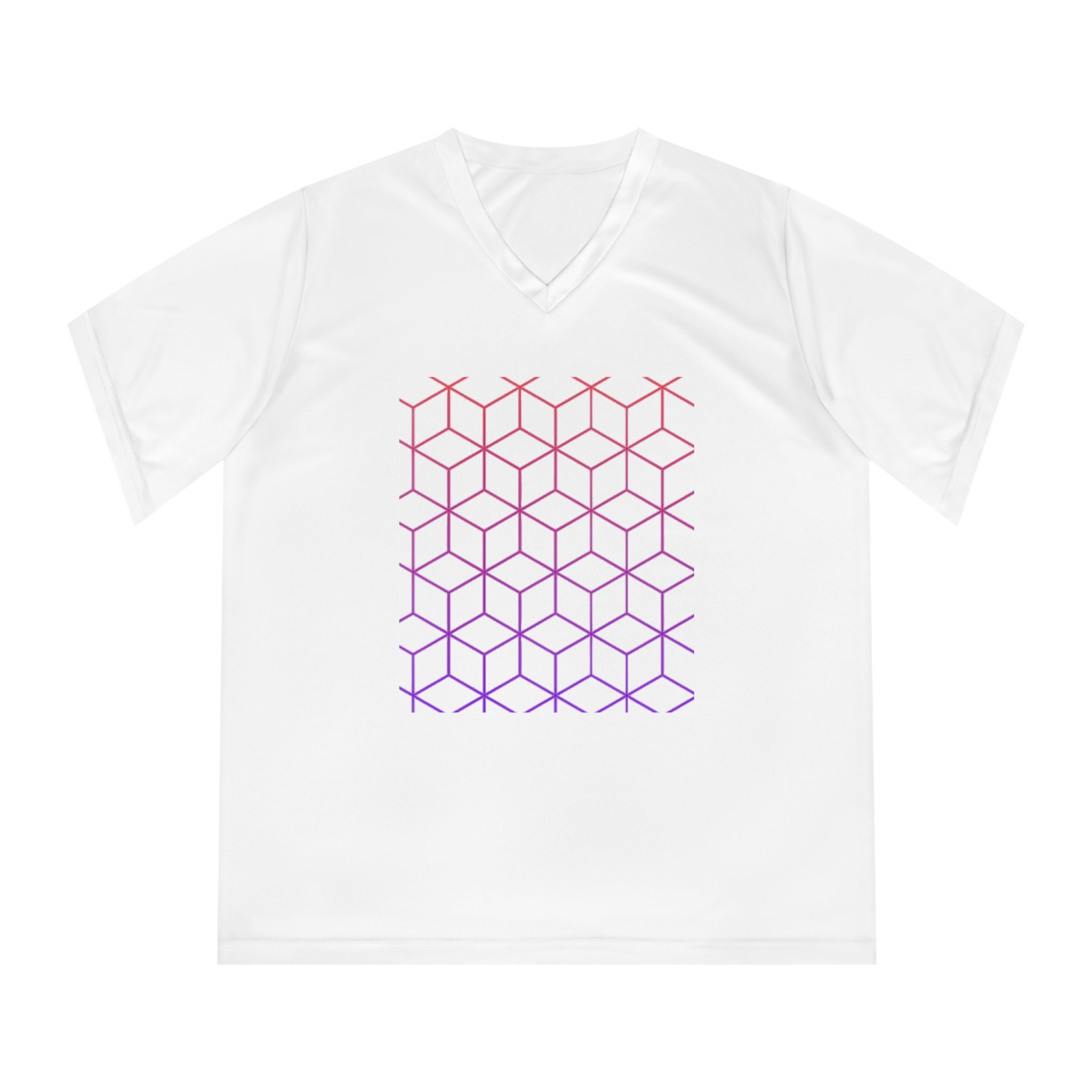 Gradient Hexagon Women's Performance V-Neck T-Shirt