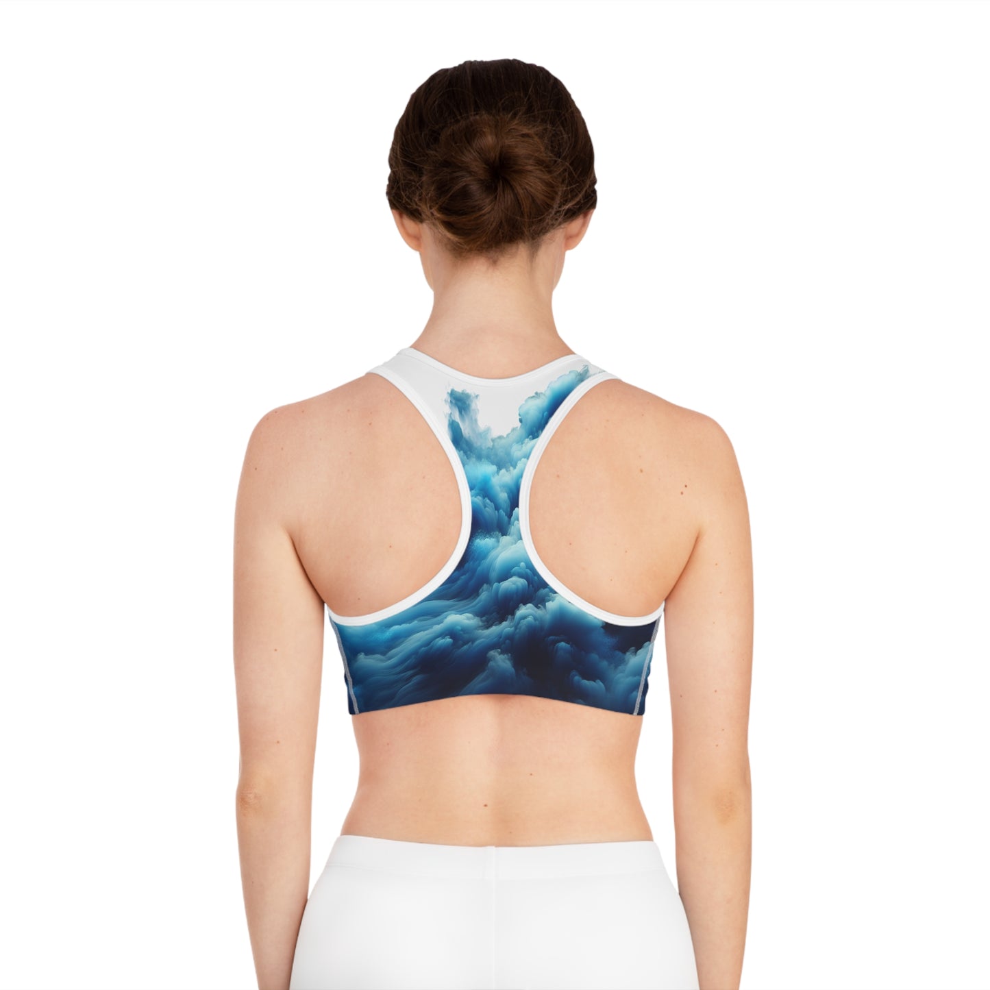 Wave Pattern Sports Bra - Ocean-Inspired Activewear