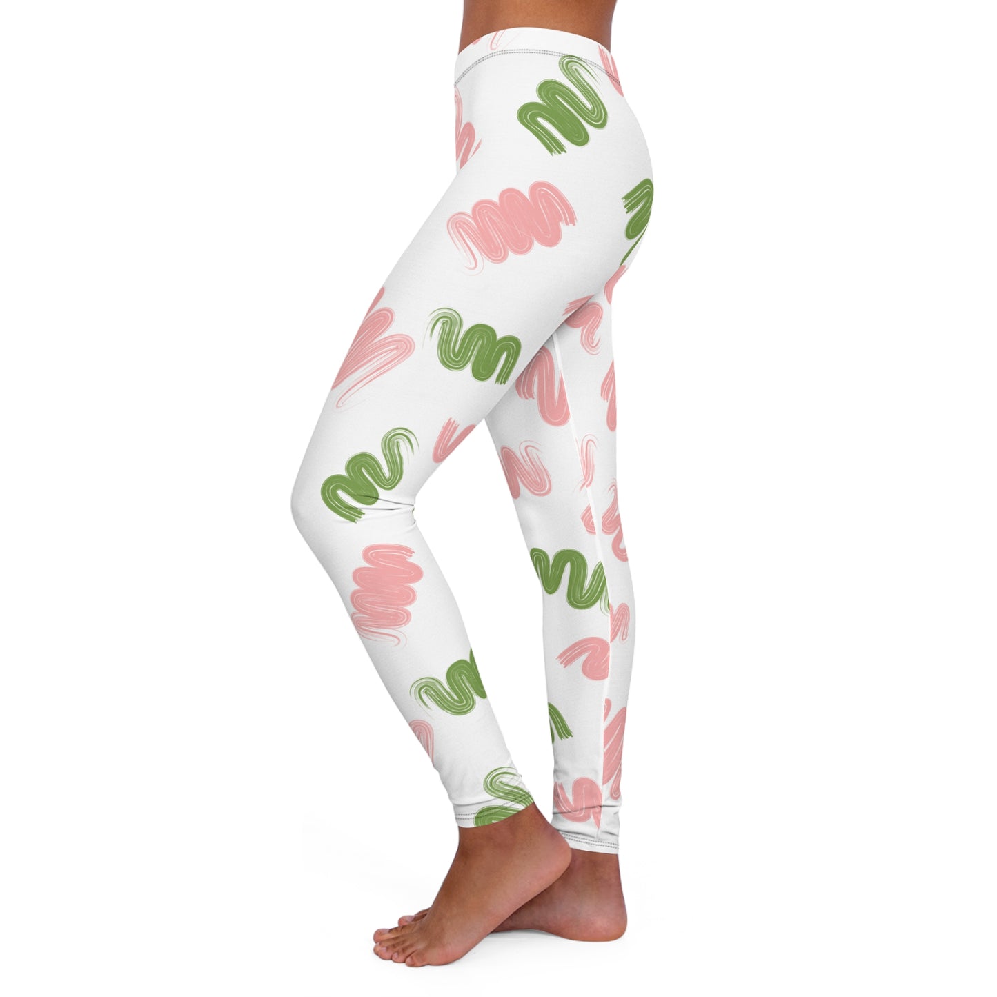 Stylish Spandex Leggings with Colorful Swirl Design - Perfect for Casual Wear and Active Lifestyles